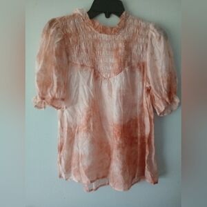 Peach Smocked Women's Top Size Small NWT Blouse Size Small Women's Shirt